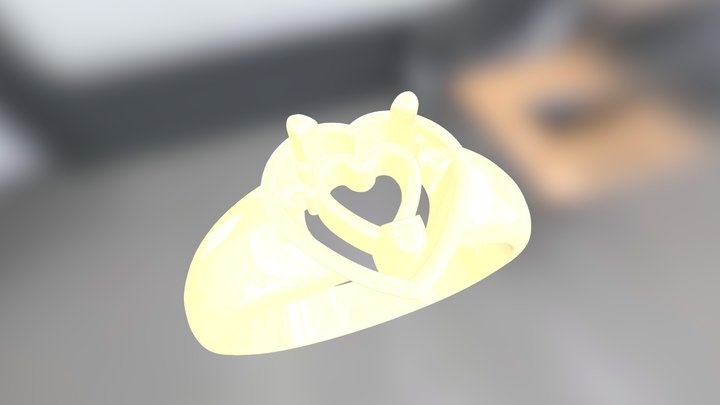 Shadowbox Heart Ring 3D Model