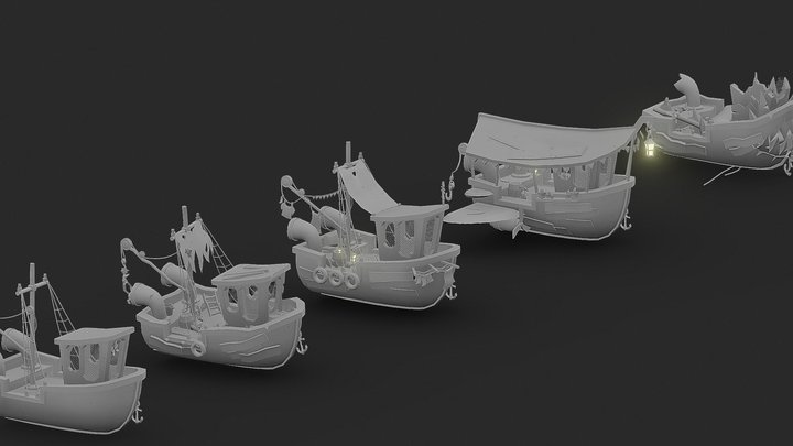 Ship drafts (5 versions) 3D Model