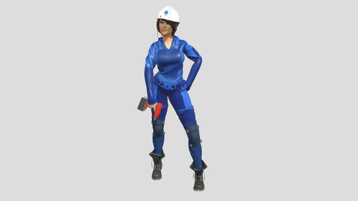 Female_ Waking_with_ Drill 3D Model
