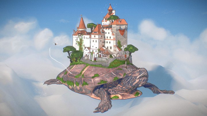 Floating Castle 3D Model