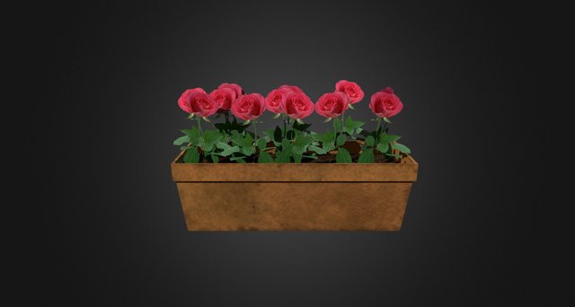 Low poly roses 3D Model