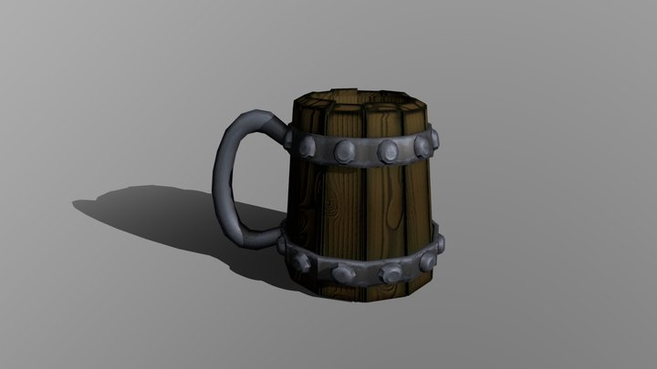 Wooden Mug 3D Model