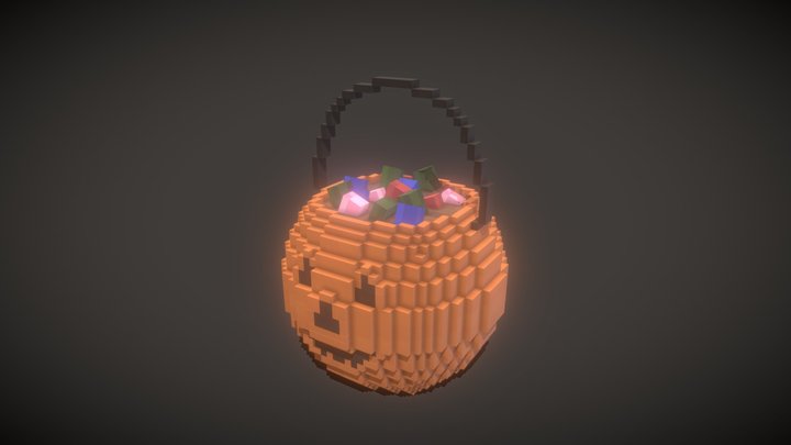 Jack o' Lantern Candy Bucket 3D Model