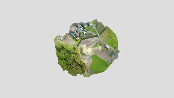 Keyhole-shaped Tumulus 3D Model