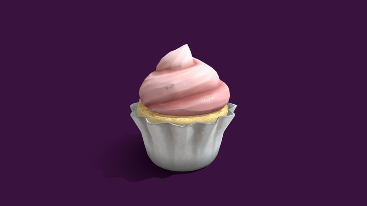 Stylized Cupcake 3D Model