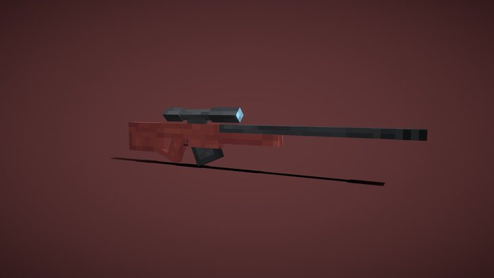 Low poly Fictional Sniper Rifle Free Model 3D Model