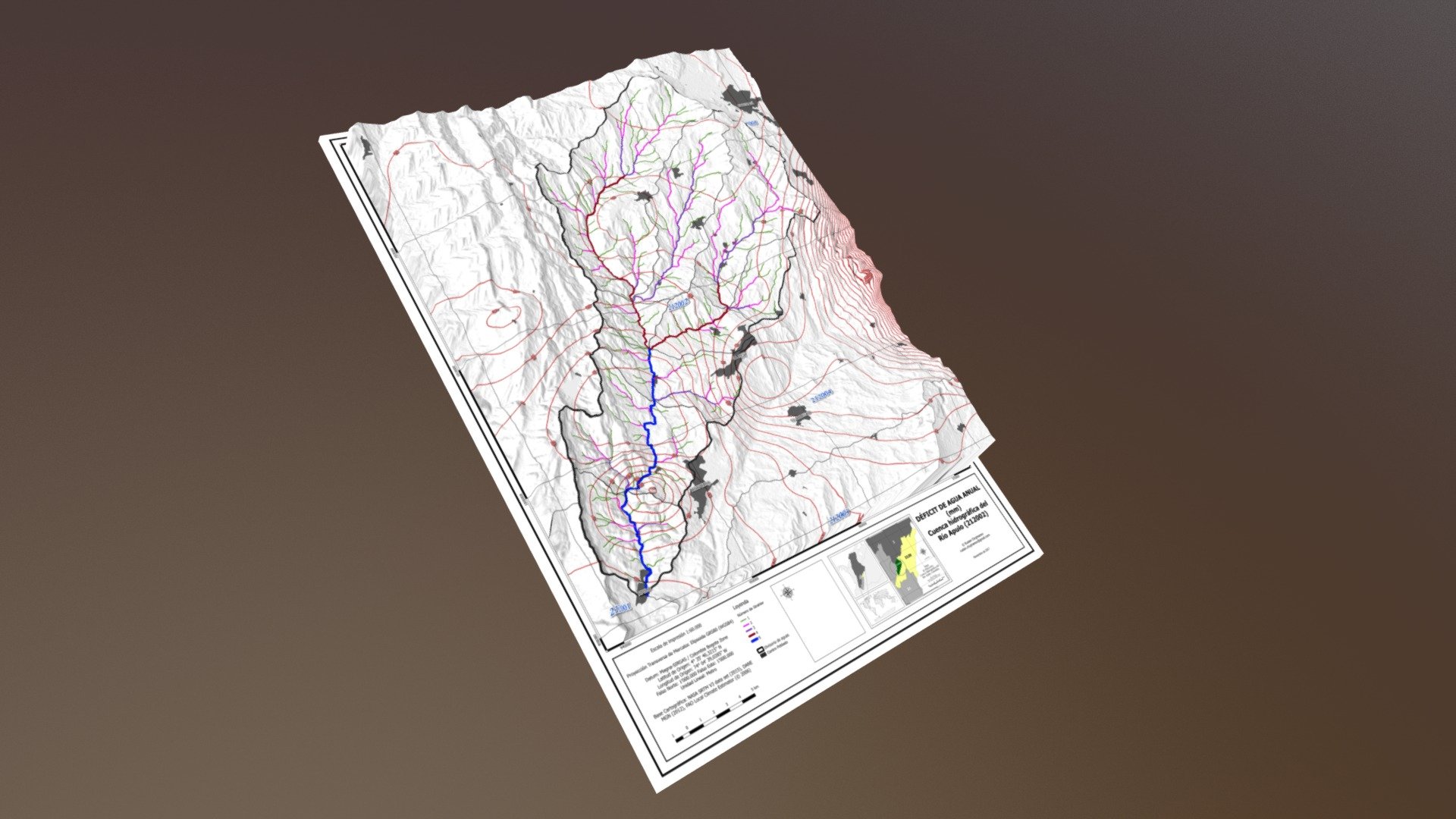 Apulo River Basin - Annual Water Deficit - 3D model by rchujmanov ...