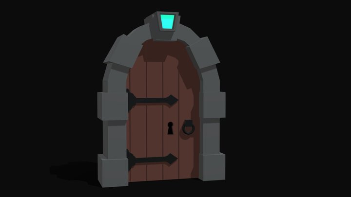Low Poly Dungeon Door 3D Model