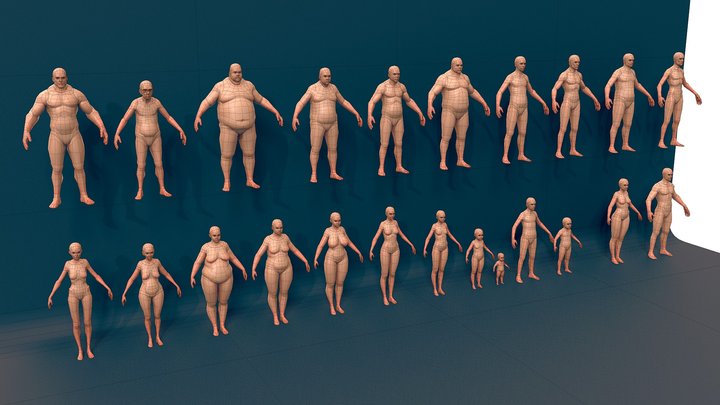 low poly basemeshes deluxe 3D Model