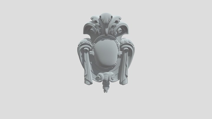 Ornate Stone Cartouche 3D Model