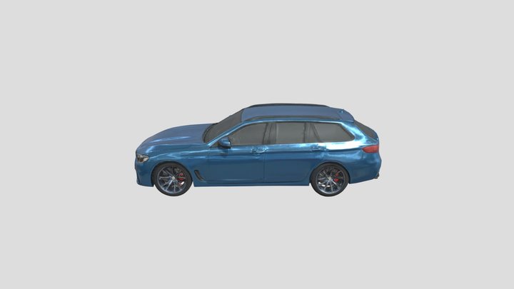 Blue BMW Touring 3D Model