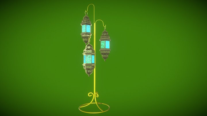 Moroccan Hanging Floor Lanterns 3D Model