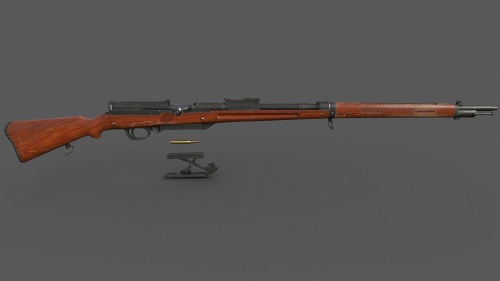 French Meunier Rifle A6 3D Model