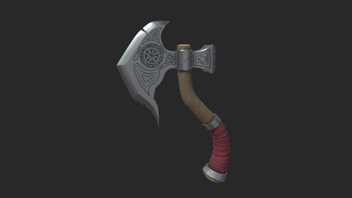 Stylized Viking Axe 3D Model