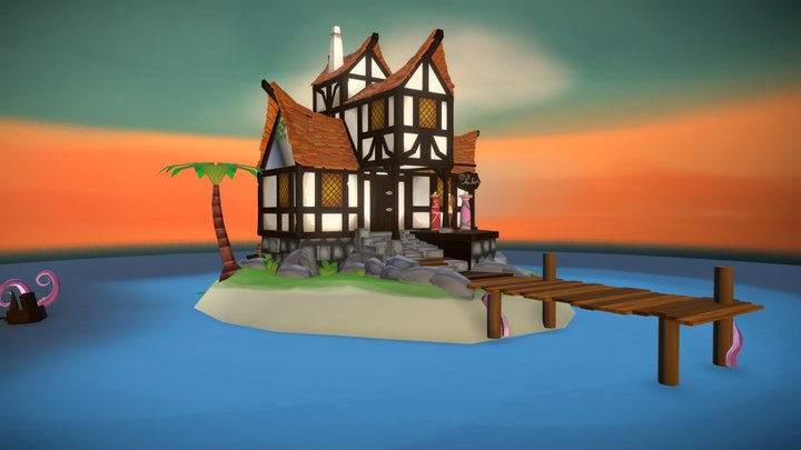 Final GameArt scene: Tailors rest 3D Model