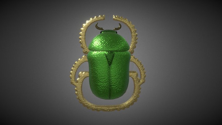 Beetle brooch - amulet lowpoly 3D Model