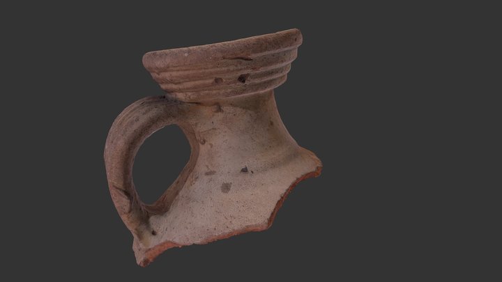 Verulamium Region Coarse White-slipped Flagon 3D Model