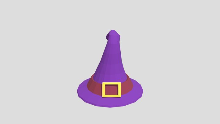Low Poly Witch Hat 3D Model