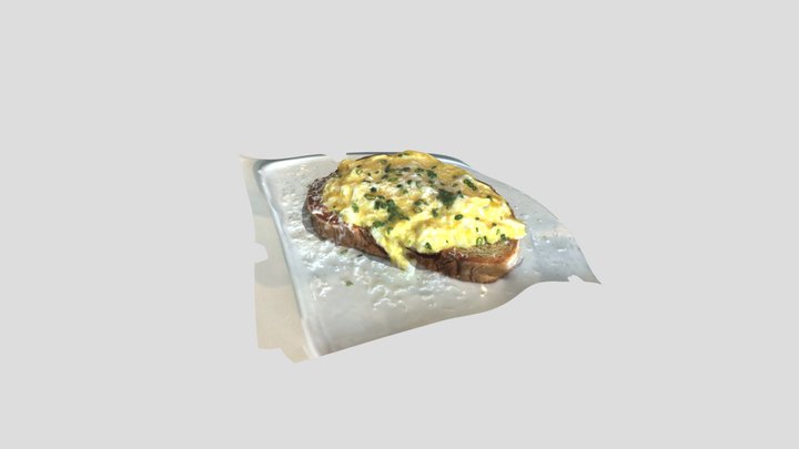 Eggs Chives And Parmesan Toast 3D Model