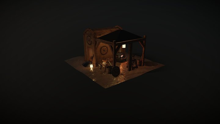 medival diorama scene 3D Model