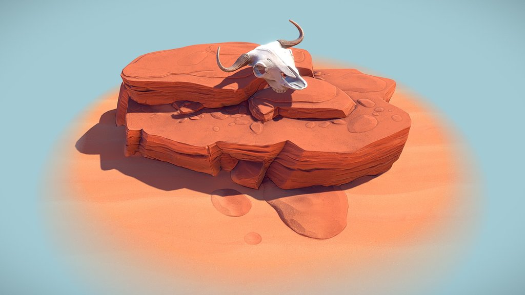 Buffalo Skull Diorama