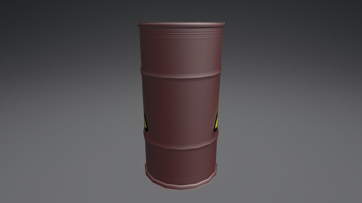 Open Oil Drum 01 3D Model