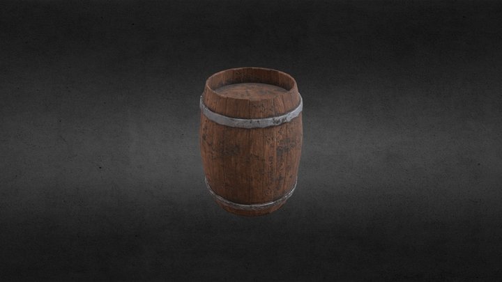 1900's Shipyard Wine Barrel 3D Model