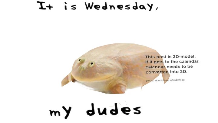 Wednesday calendar meme 3D Model