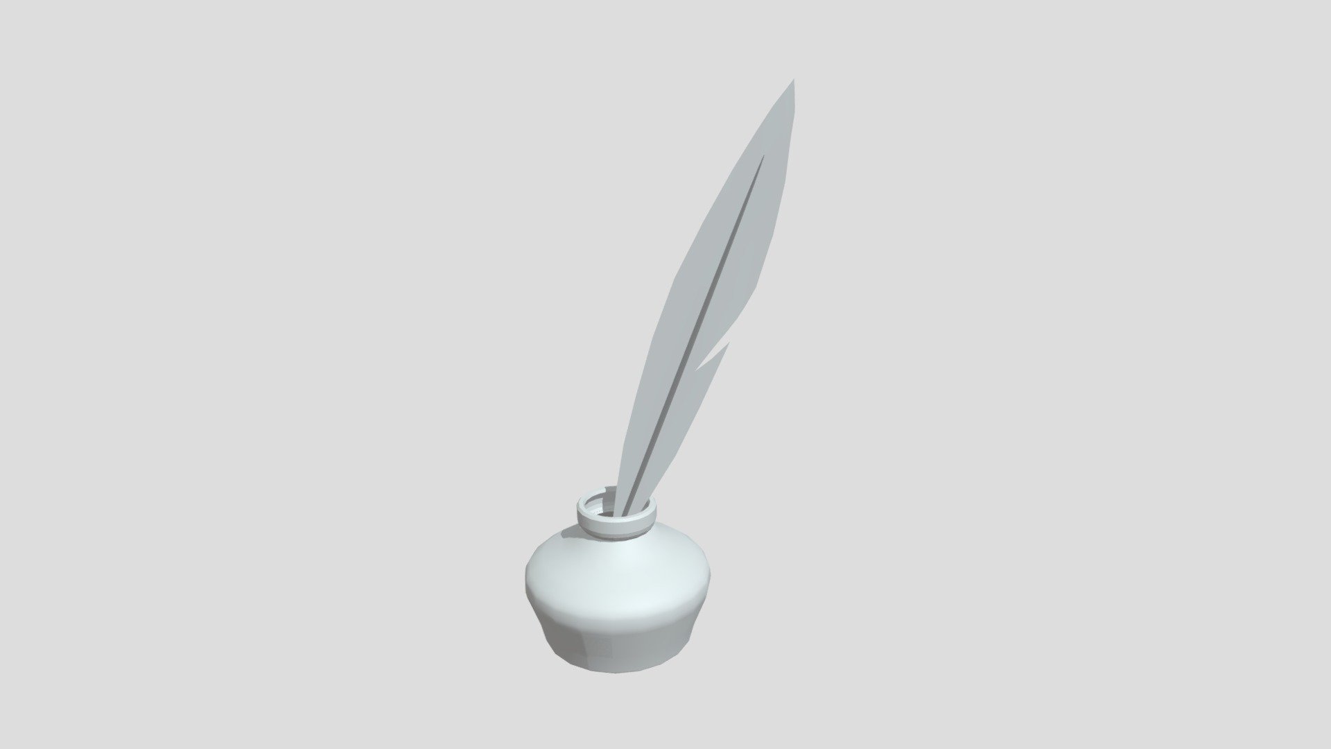 Lord of the Rings 3D Ink Pot and Quill Asset 3D model by Mika