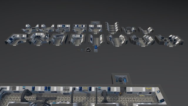 Modular Space Station 3D Model