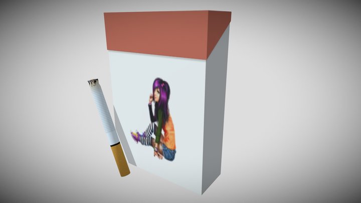 Cigarette Box low poly 3D Model