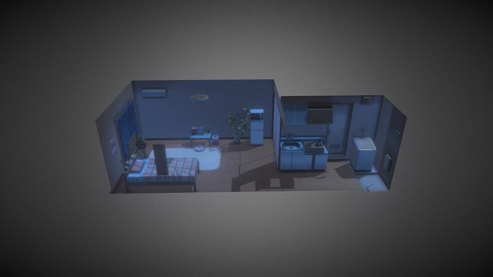 Small Apartment (night version) – Free 3D Model STL