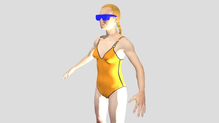 Swimming girl 3D Model