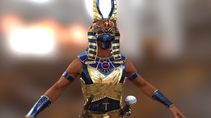 Anubis Warrior TPose 3D Model