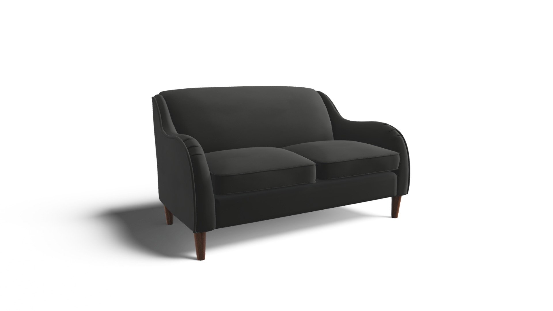 Helena 2 Seater Sofa, Plush Asphalt Velvet