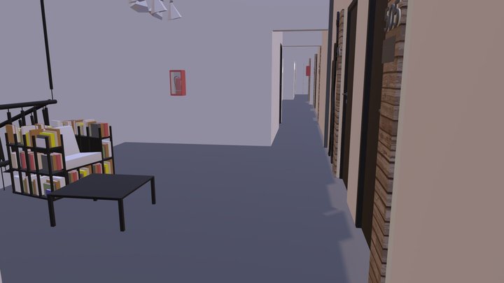University Hallway 3D Model