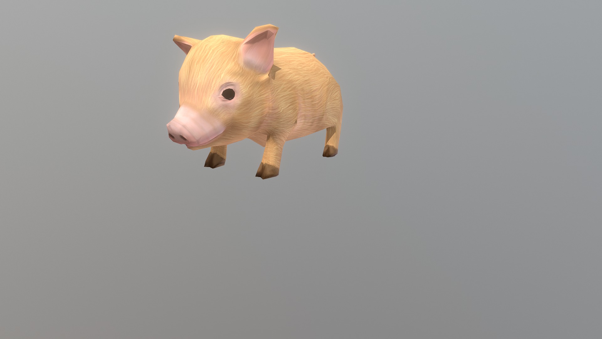 3D model Pig low poly - This is a 3D model of the Pig low poly. The 3D model is about a pink pig on a grey background.