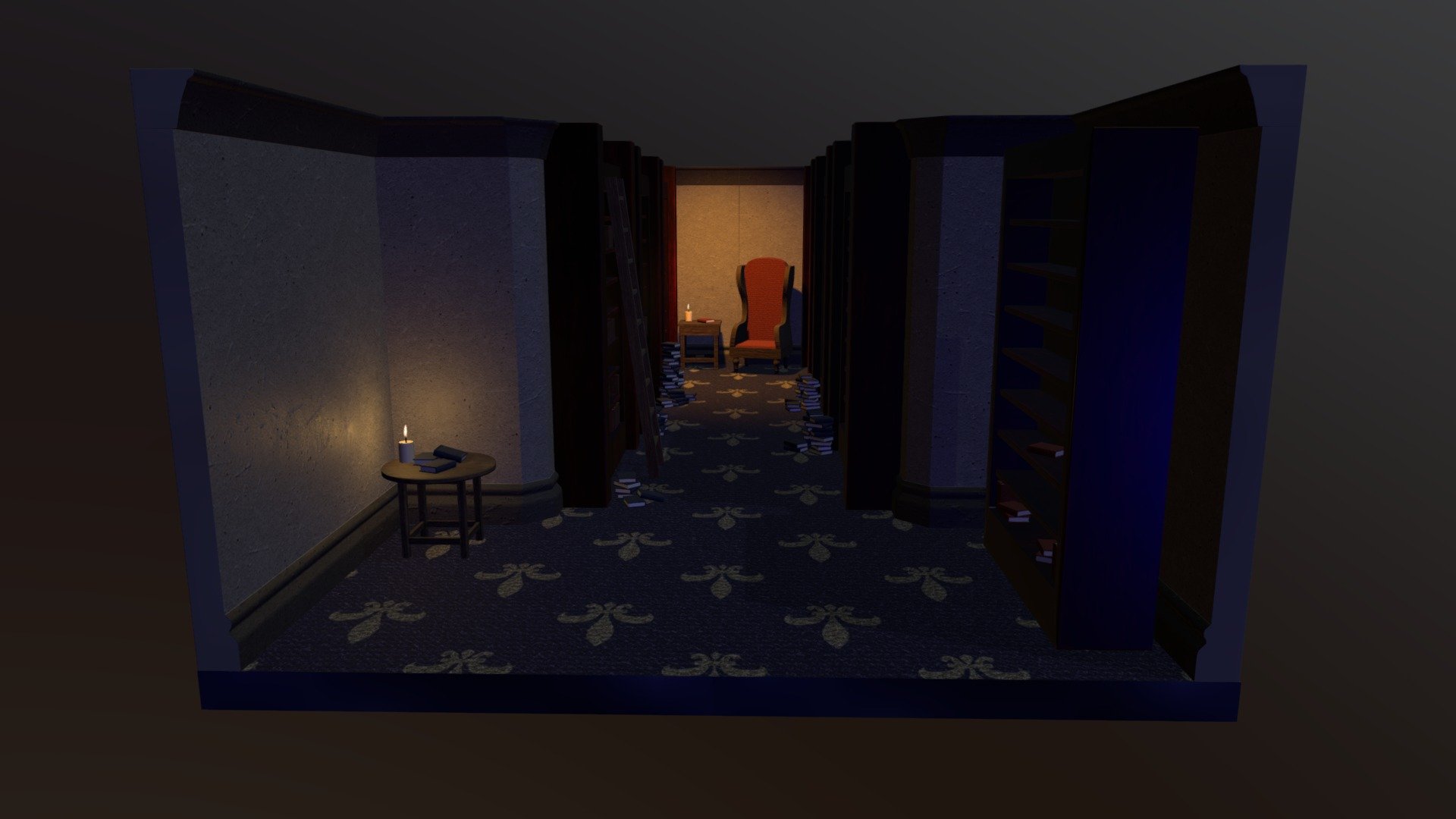 Modular Library Diorama 3D model by Scott_Malkin [1e39f89] Sketchfab