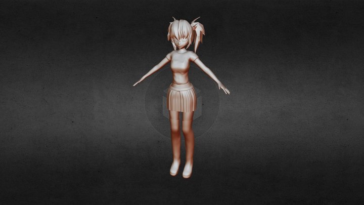 Manga Girl 3D Model