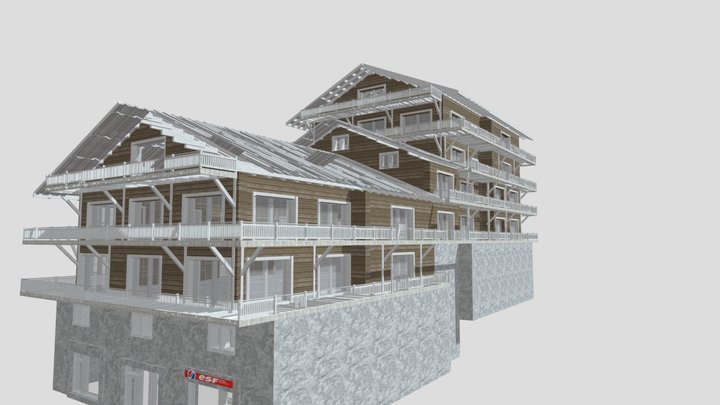 The Edelweiss Alpine Chalet 3D Model