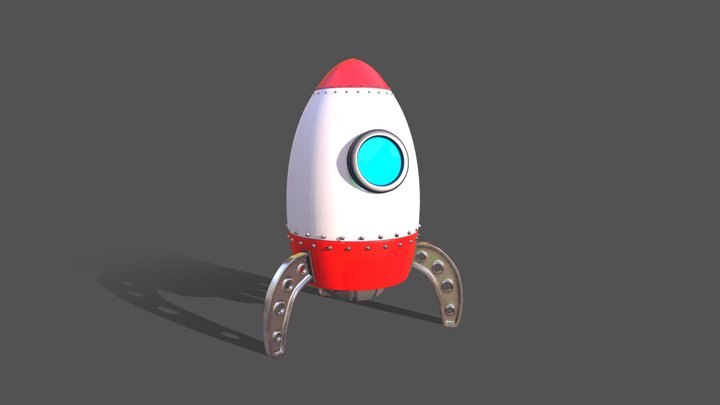 Cartoon Rocket 3D Model
