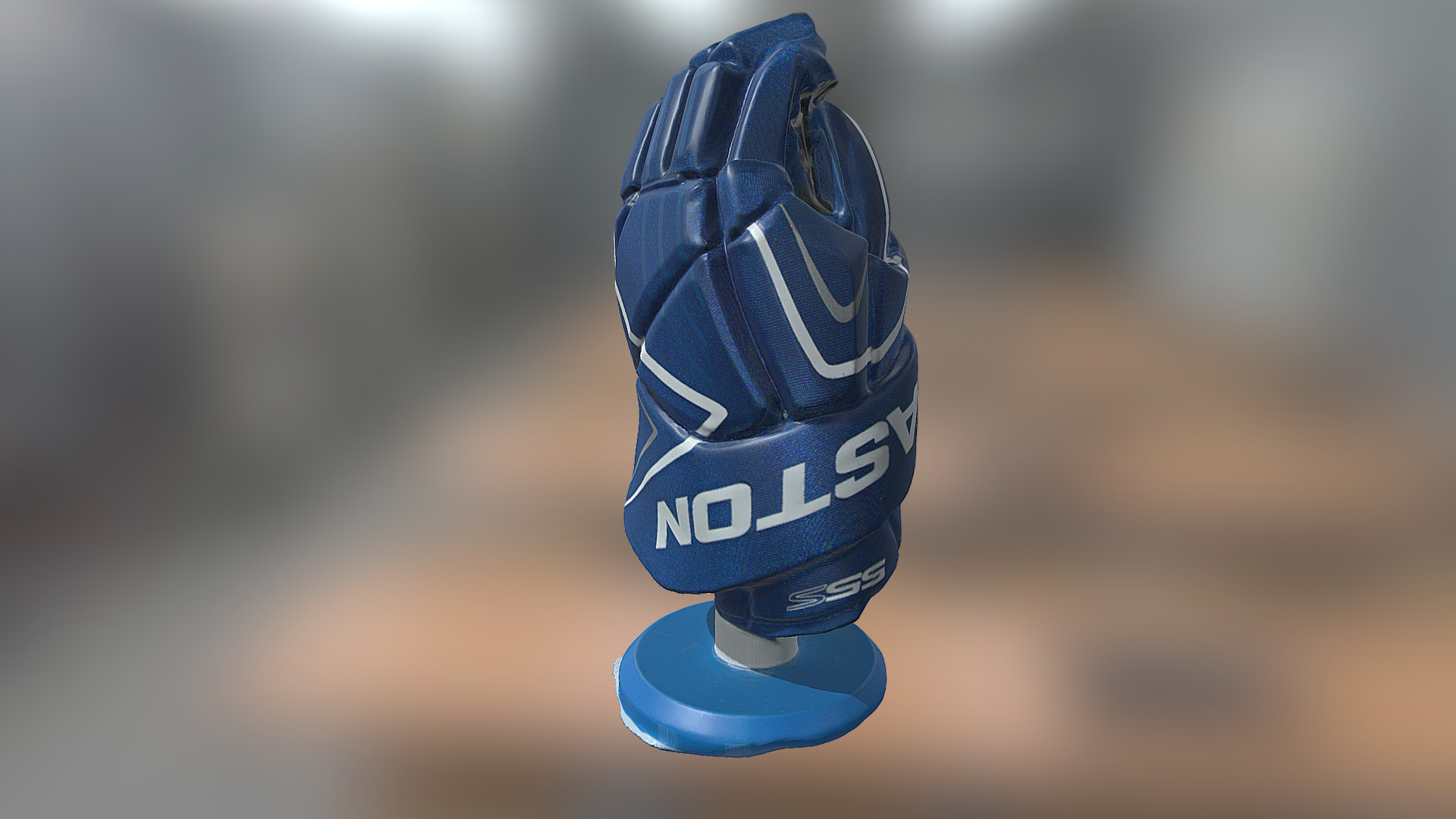 3D model Hockey Glove (Artec Only) - This is a 3D model of the Hockey Glove (Artec Only). The 3D model is about a blue and white shoe.