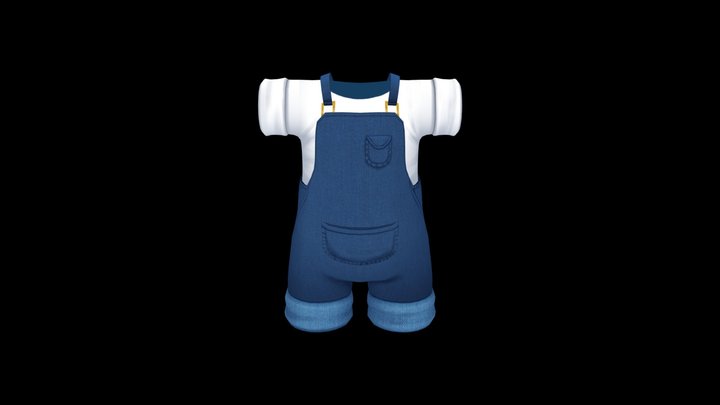吊帶褲 3D Model