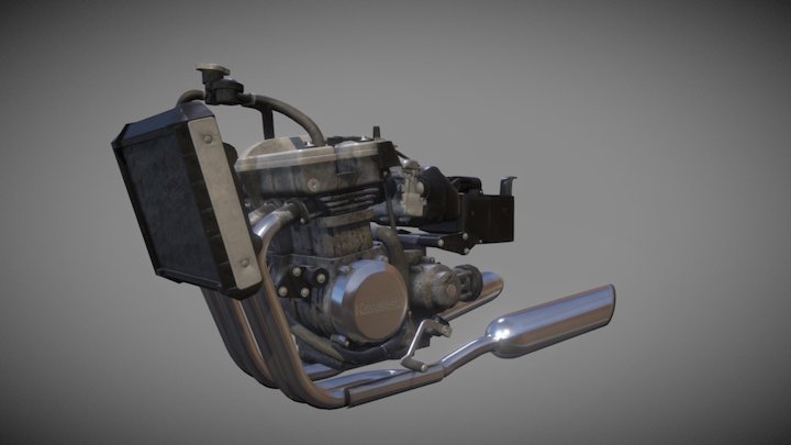 kawasaki zl 400 eliminator engine 3D Model
