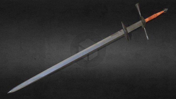 Zweihander Medieval Sword 3D Model