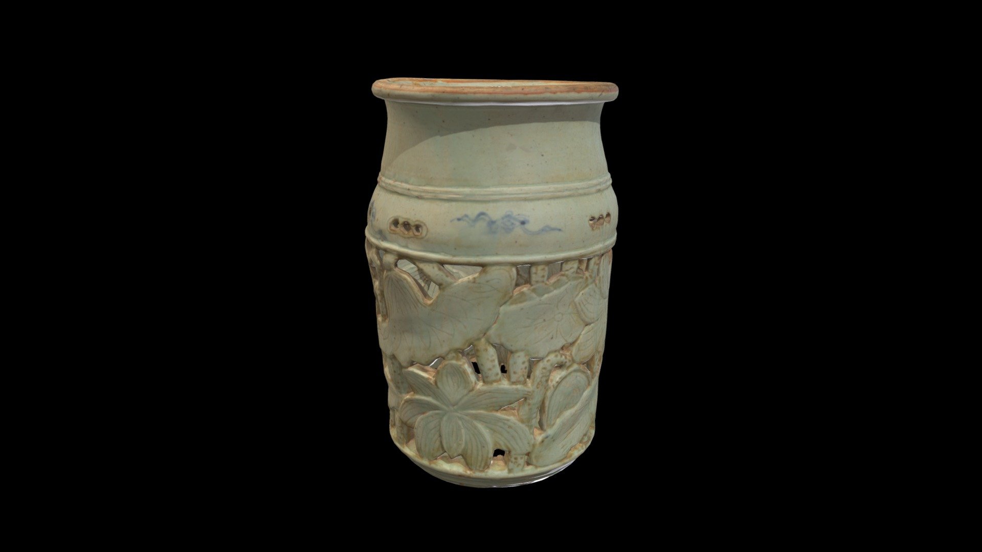 청화투조연화문화분 - 3D model by chungju_museum [1e42fd9] - Sketchfab