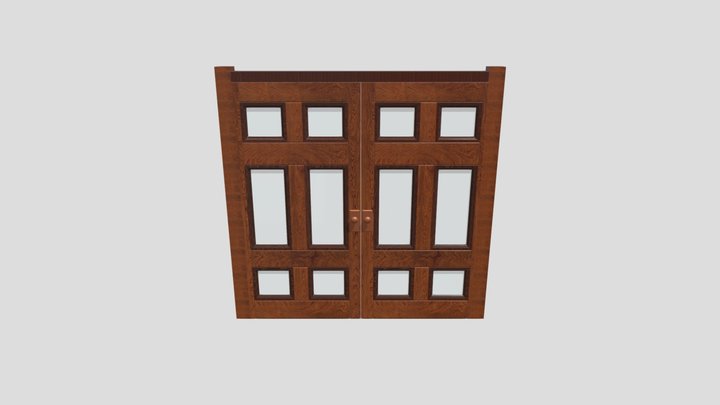 Double Wooden Door 3D Model