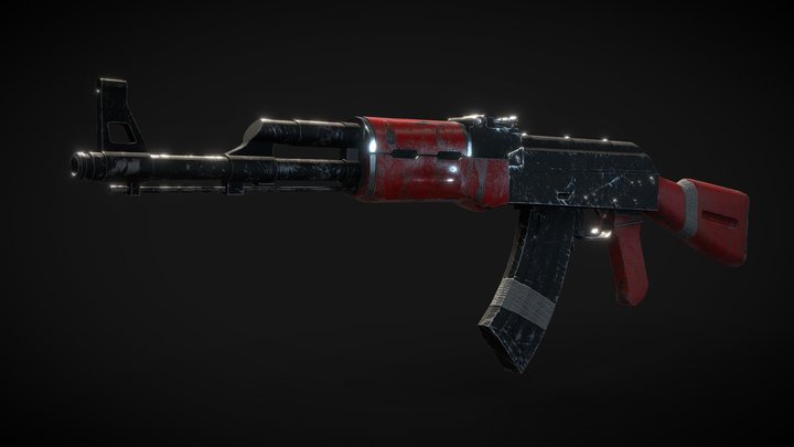 AK 47 Custom 3D Model