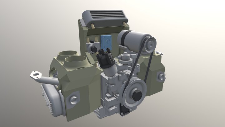 VW Beetle Engine Assembly 3D Model