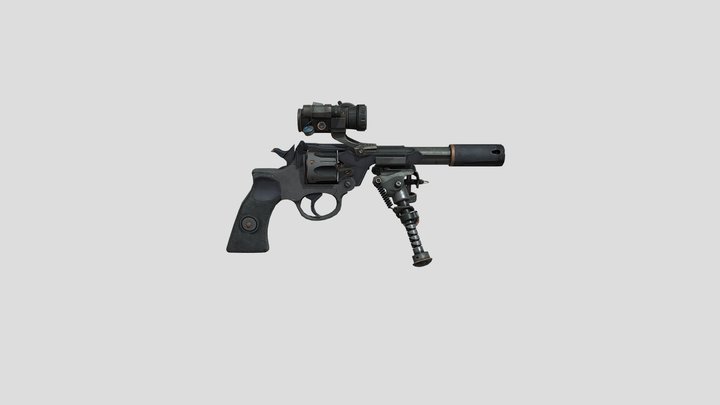 realistic_revolver_with_a_scope 3D Model